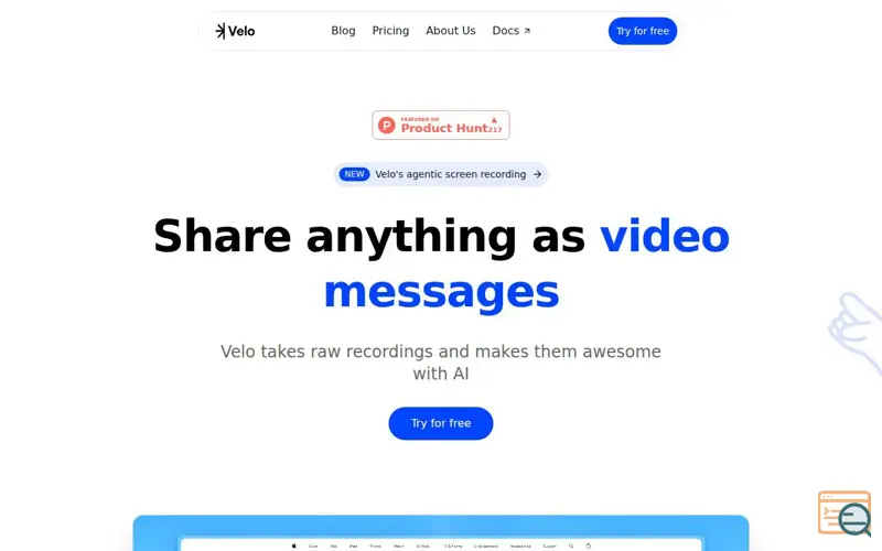 Screenshot of Velo