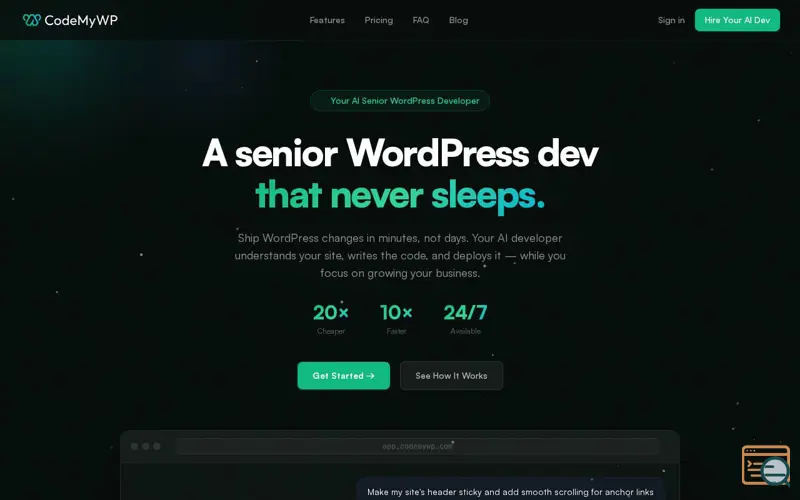 Screenshot of CodeMyWP