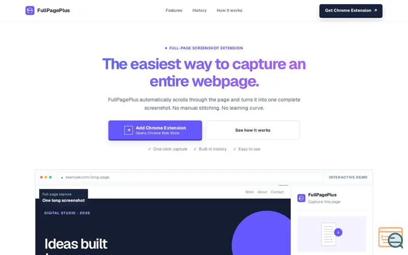 Screenshot of FullPagePlus