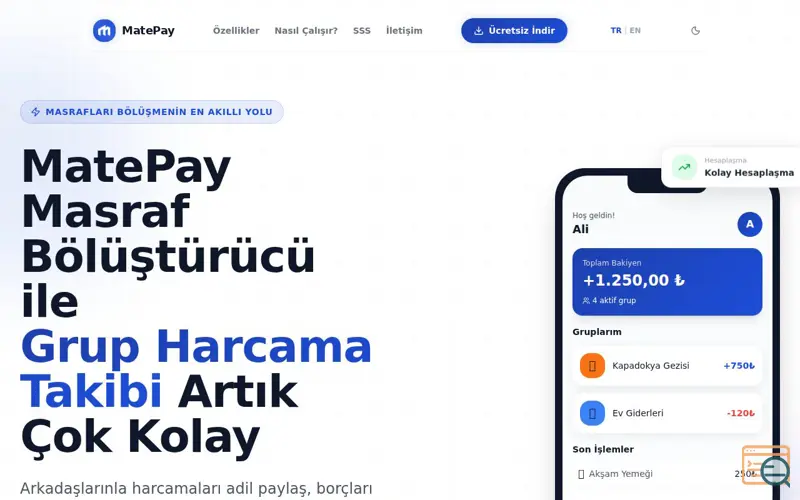 Screenshot of MatePay