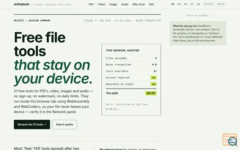 Screenshot of AntiUpload