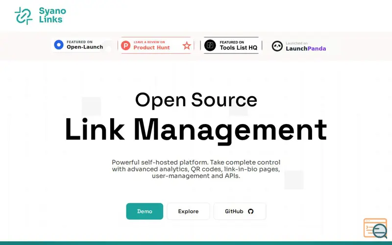 Screenshot of Syano Opensource link shortener, a launch using HawkHost