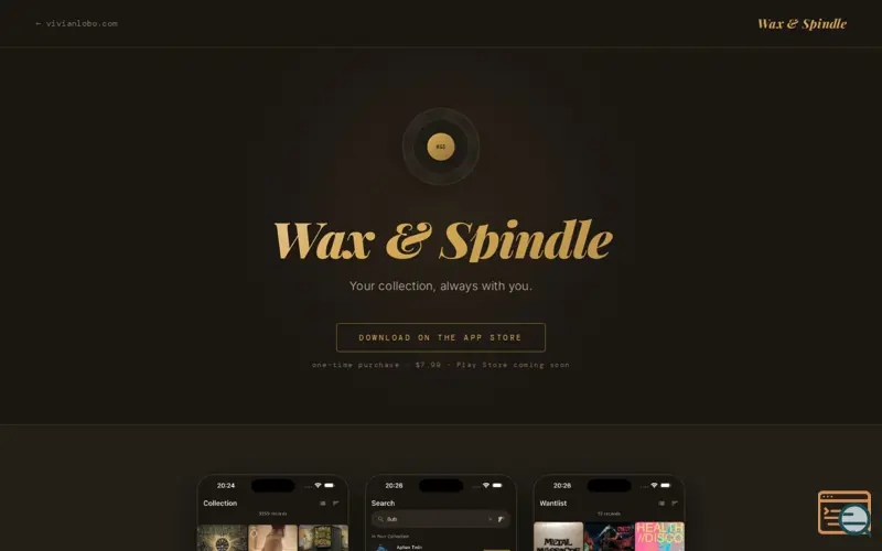 Screenshot of Wax & Spindle