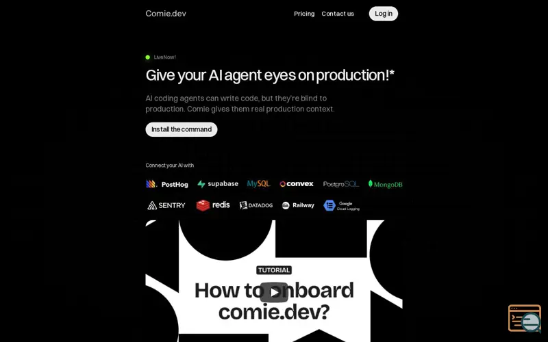 Screenshot of Comie.dev