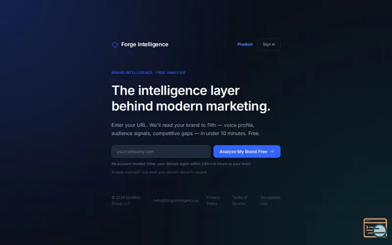 Screenshot of Forge Intelligence