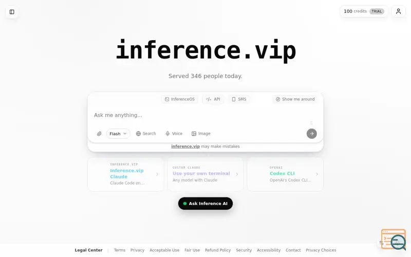 Screenshot of inference.vip