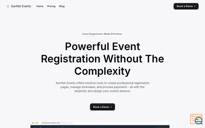Screenshot of Sunfish Events