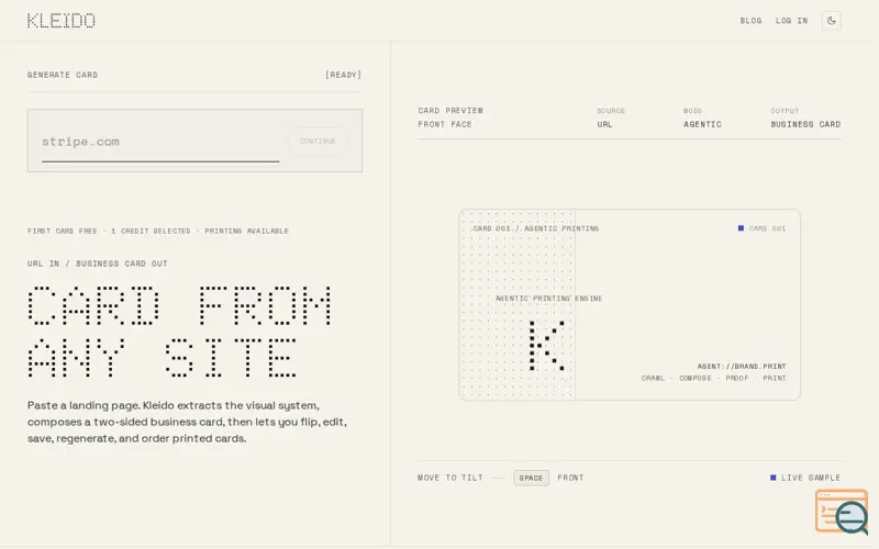 Screenshot of Kleidoprint