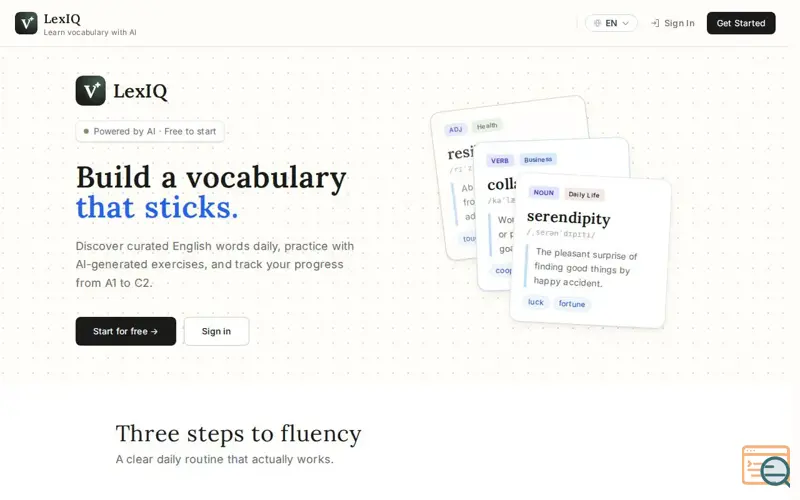 Screenshot of LexIQ