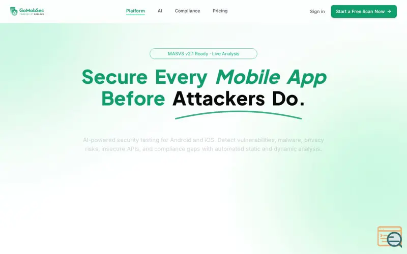 Screenshot of GoMobSec — Mobile Security Intelligence Platform
