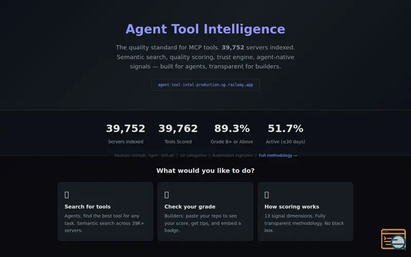 Screenshot of Agent Tool Intelligence