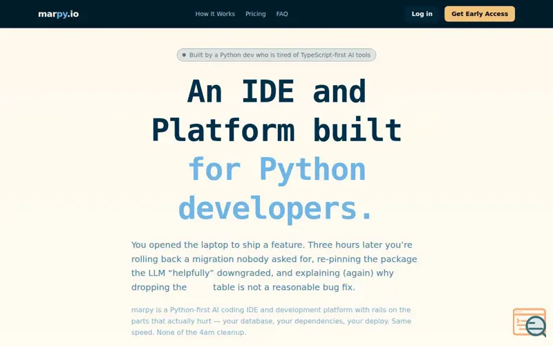 Screenshot of marpy.io, a launch using Linode/Akamai DNS