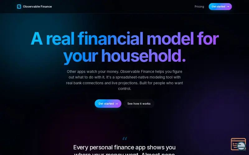 Screenshot of Observable Finance