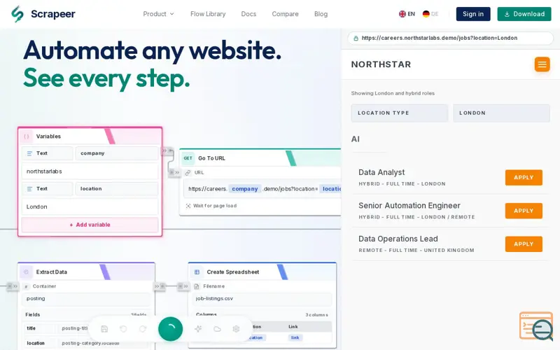 Screenshot of Scrapeer