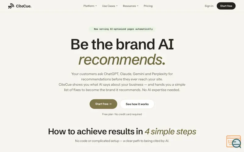 Screenshot of CiteCue