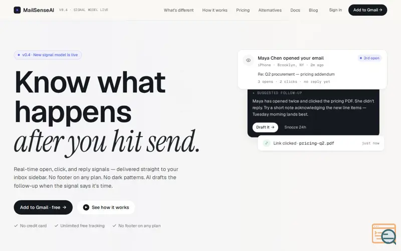 Screenshot of MailSenseAI