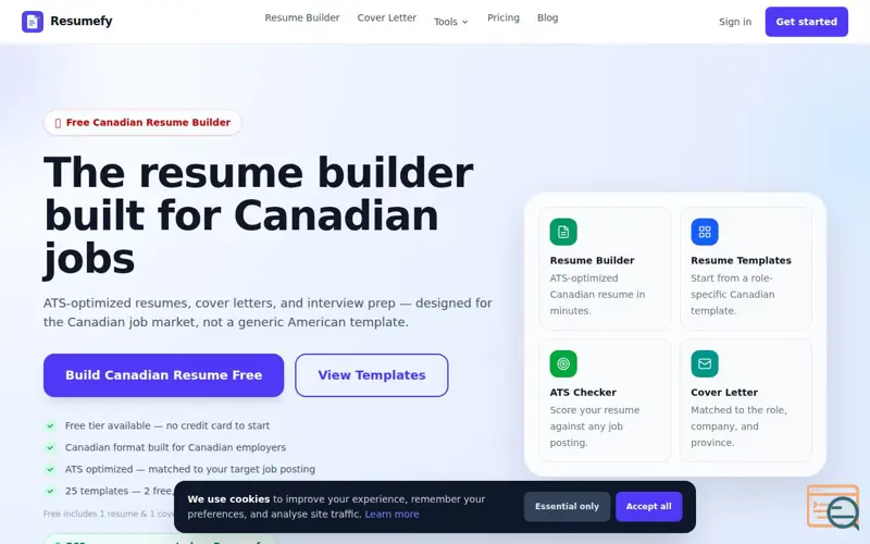 Screenshot of Resumefy