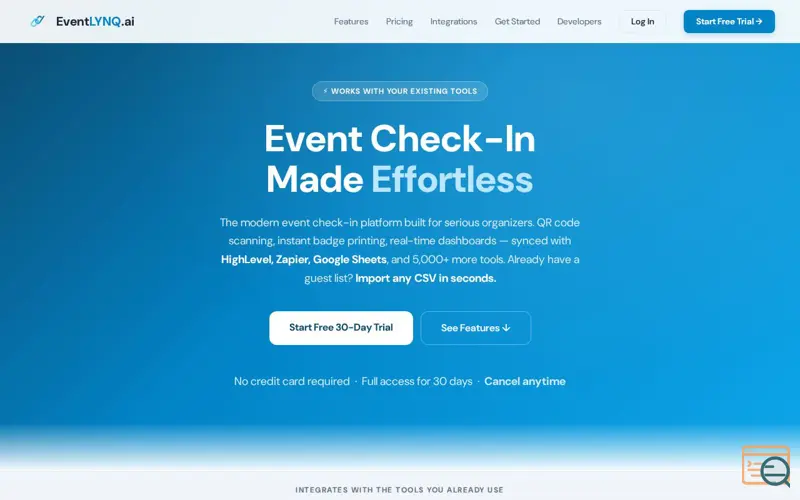 Screenshot of EventLYNQ - Event Check-In App