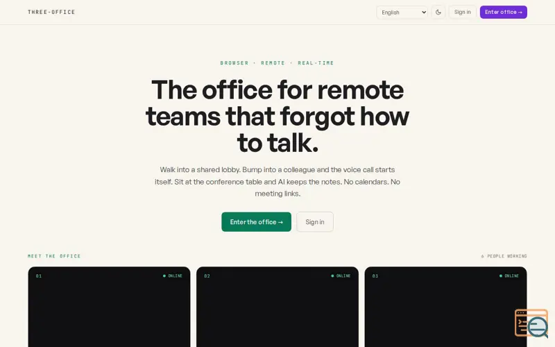 Screenshot of Three Office