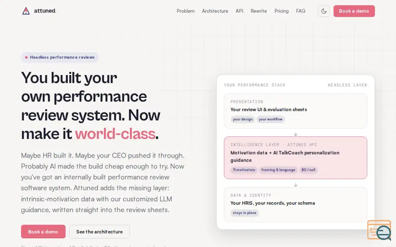 Screenshot of Attuned Headless Reviews