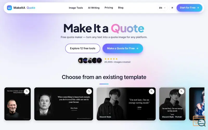 Screenshot of MakeItAQuote