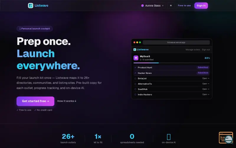 Screenshot of Listwave
