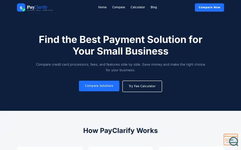 Screenshot of PayClarify