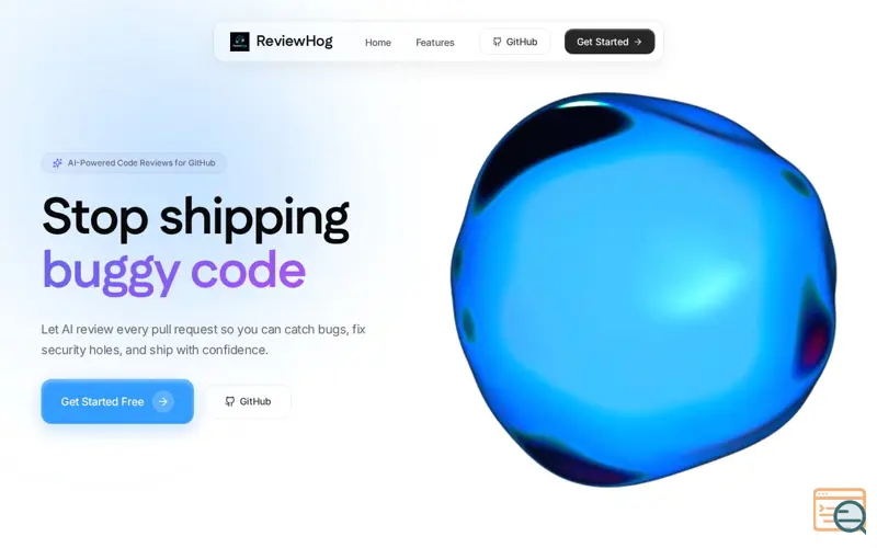 Screenshot of ReviewHog