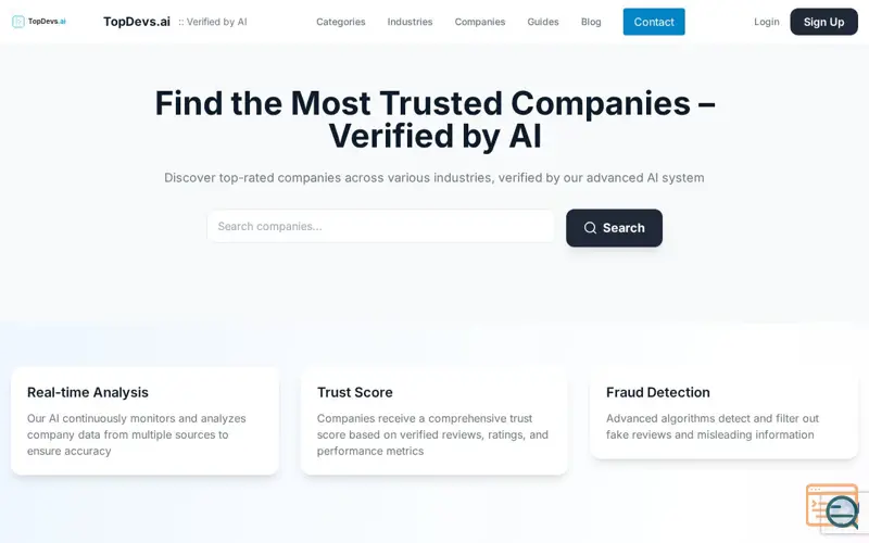 Screenshot of TopDevs.ai