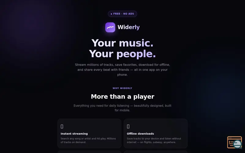 Screenshot of Widerly