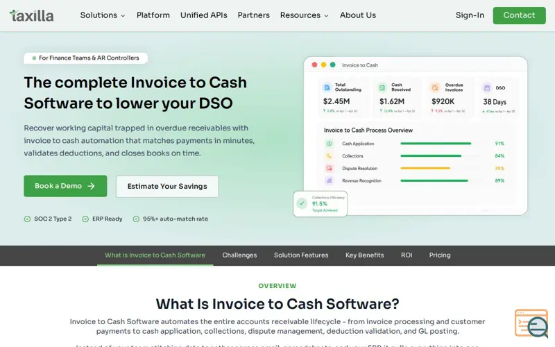 Screenshot of Invoice to Cash Software