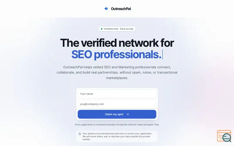 Screenshot of OutreachPal