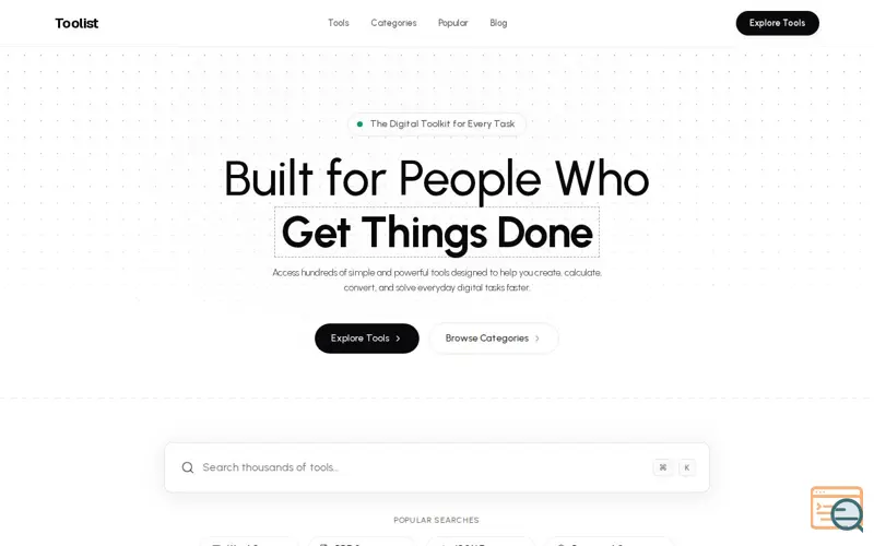 Screenshot of Toolist — Free Tools for Everyday Tasks