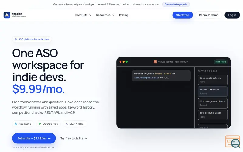 Screenshot of AppTide