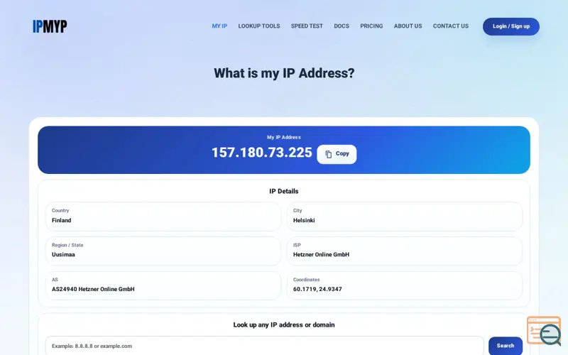 Screenshot of IPMYP, a launch using Blocksy