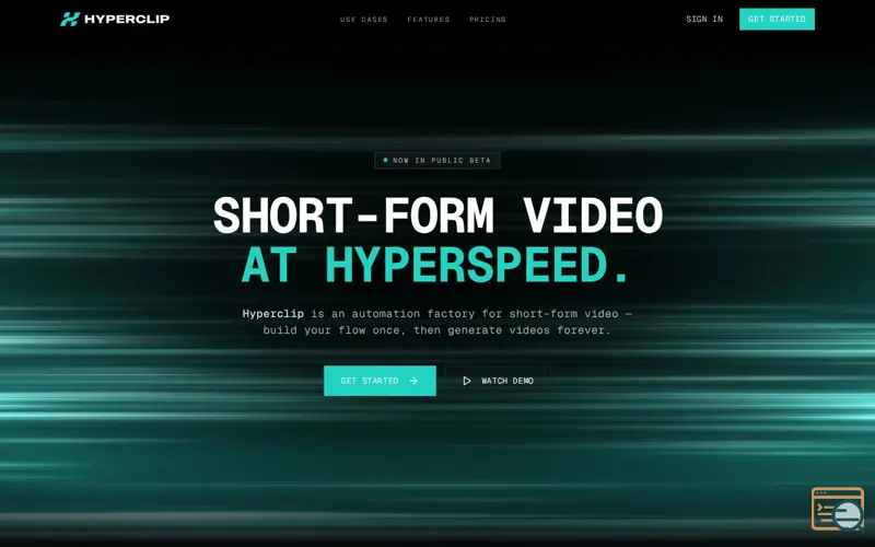 Screenshot of Hyperclip, a launch using fal.ai