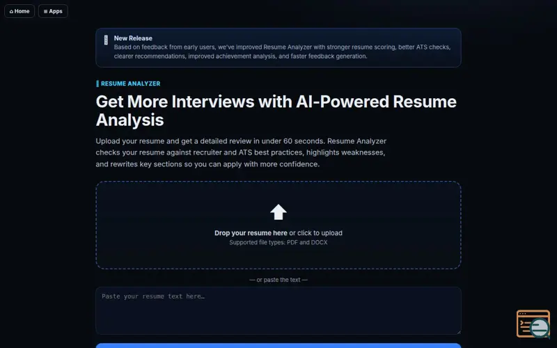Screenshot of Resume Analyzer by BrightMind AI