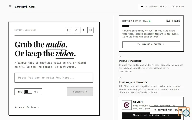 Screenshot of CovMP4