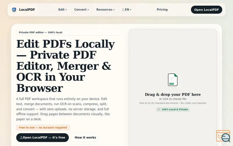 Screenshot of LocalPDF