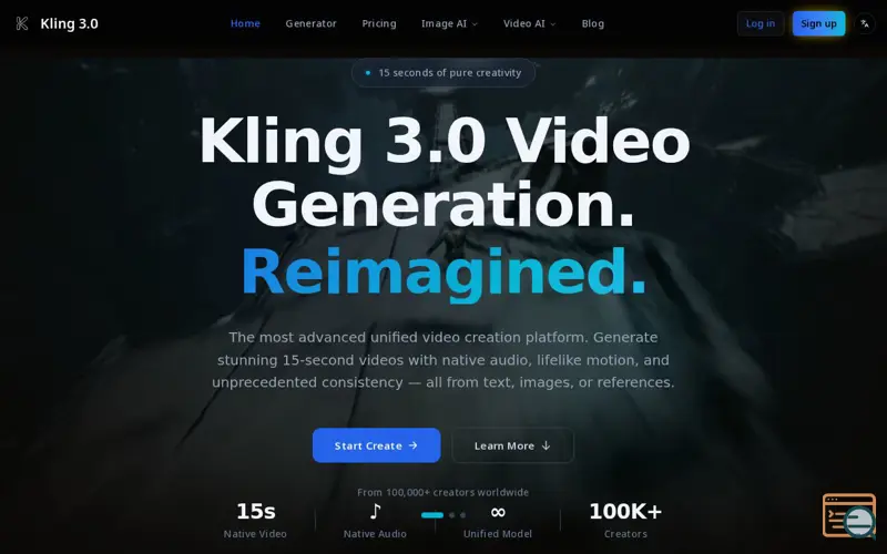 Screenshot of Kling 3.0