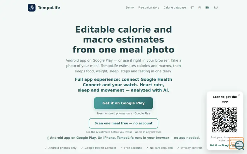 Screenshot of TempoLife — Welcome