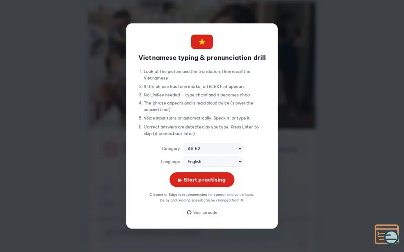 Screenshot of Vietnamese Drill