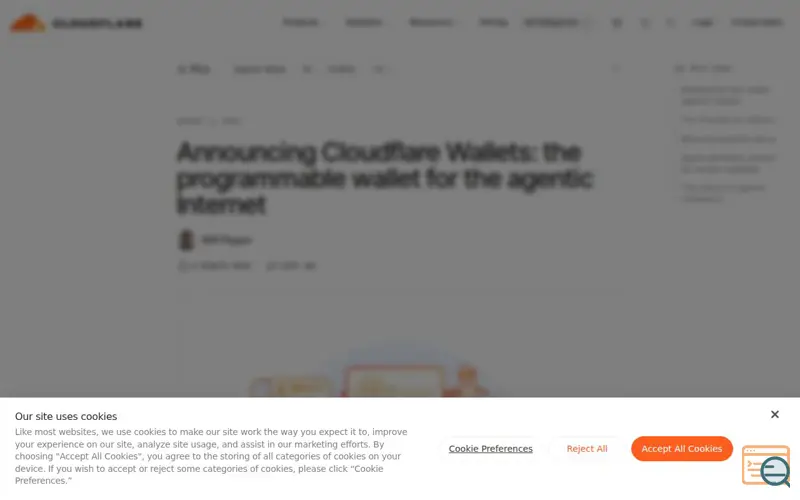 Screenshot of Cloudflare Wallets