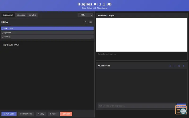 Screenshot of Huglies AI