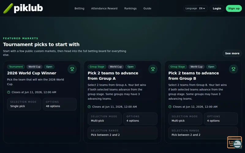 Screenshot of Piklub