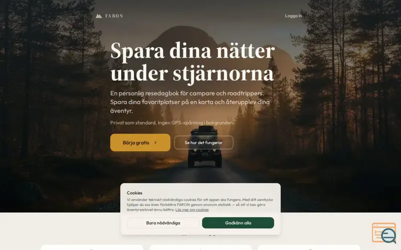 Screenshot of Faron, a launch using Miss Hosting DNS