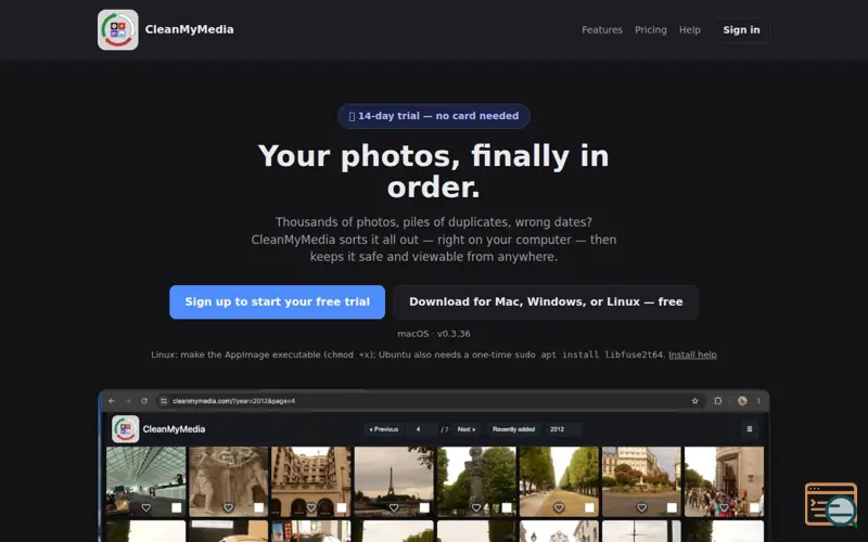 Screenshot of CleanMyMedia