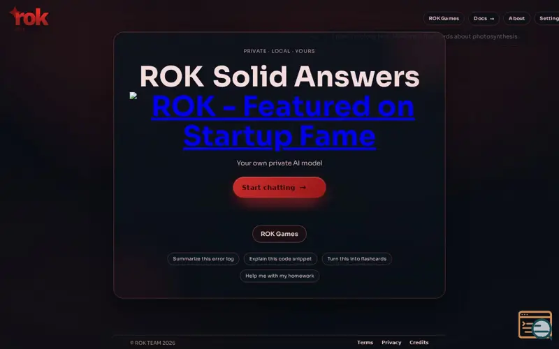 Screenshot of ROK AI, a launch using Desmos