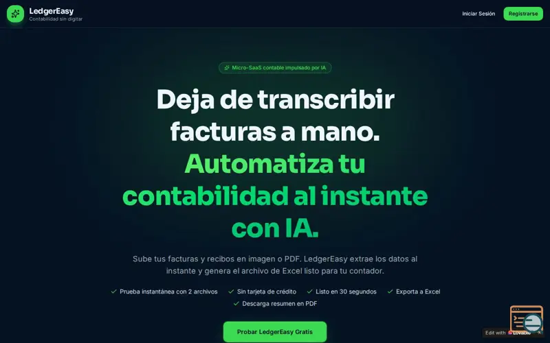 Screenshot of LedgerEasy 