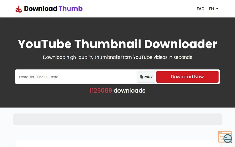 Screenshot of YouTube Thumbnail Downloader